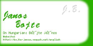 janos bojte business card